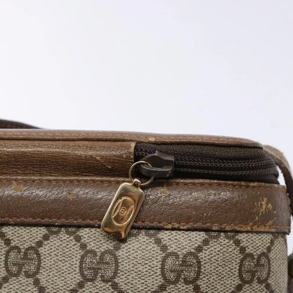 GUCCI GG Supreme Web Sherry Line Bag PVC Beige Gold 904 02 069 Auth BA3963 - Picture 8 of 16